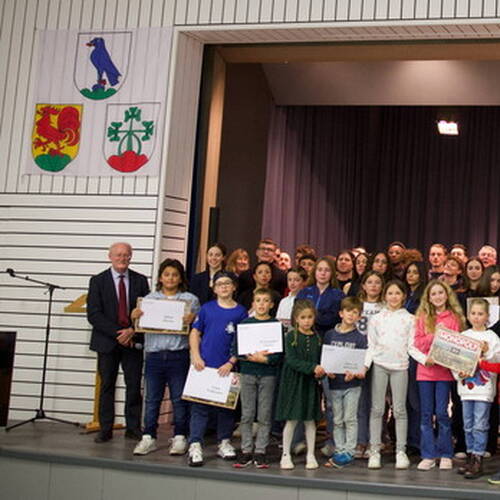 COURRENDLIN, 15 novembre 2024. Remise des mérites sportifs et culturels. - PHOTO ROLAND J. KELLER