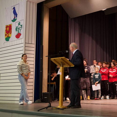 COURRENDLIN, 15 novembre 2024. Remise des mérites sportifs et culturels. - PHOTO ROLAND J. KELLER